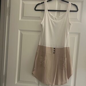 Stylish White and Tan Women's Top